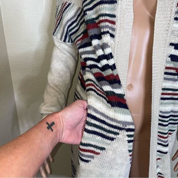 Silence + Noise Aztec Southwestern Long Maxi knit sweater Cardigan Duster SZ SM - Picture 5 of 10